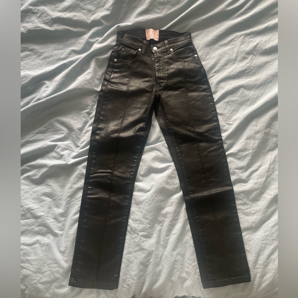 REVICE High-Rise Black Coated Skinny Jeans